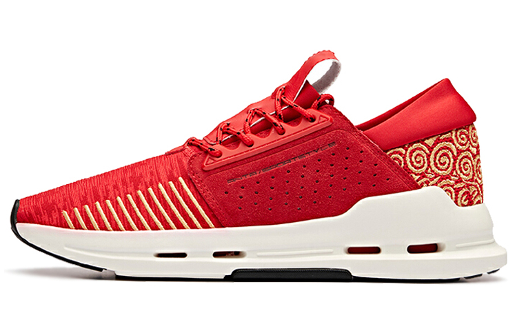 Anta Life Collection Cushioning Slip Resistant Breathable Lightweight Rebound Low Top Casual Shoes Men's Metal Red
