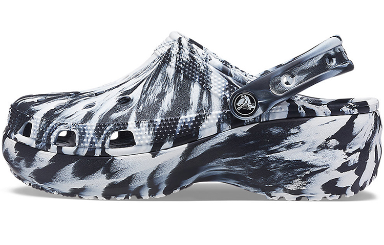 Crocs Classic Platform Marbled Clog 'Black White' Women's
