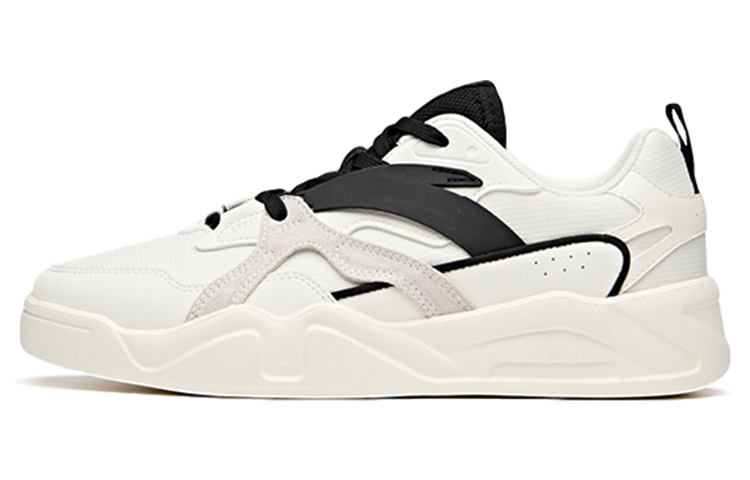 Anta Slip-Resistant Cushioning Wear-Resistant Low-Top Skateboard Shoes Men's Black White