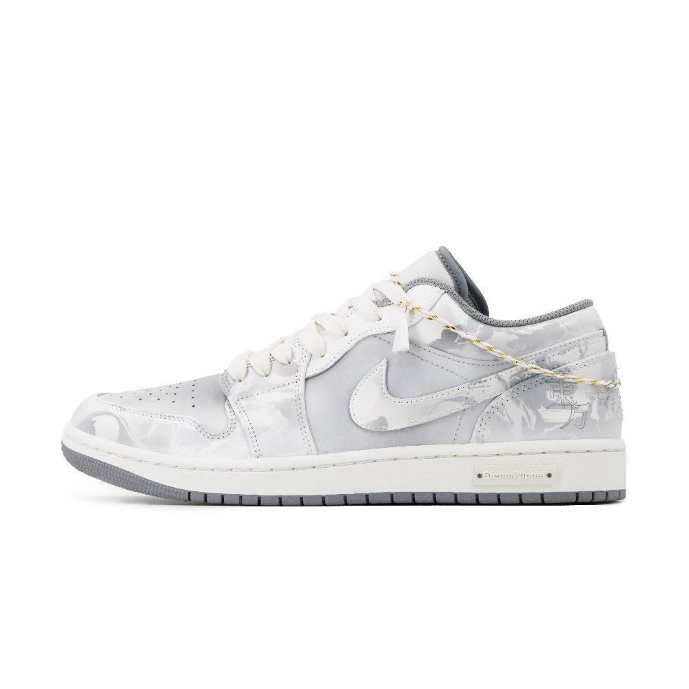 Jordan Air Jordan 1 Vintage Basketball Shoes Men's Low top Silver/White