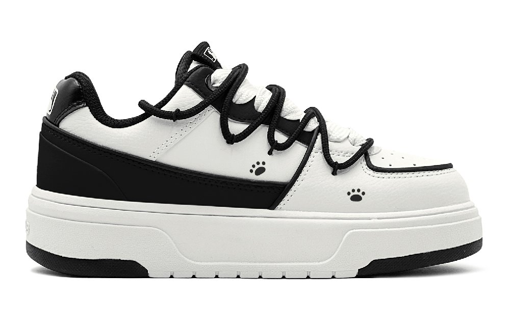 MLB Chunky Liner National Treasure Panda Fun Graffiti Slip-Resistant Low-Top Skateboard Shoes Unisex Black Green