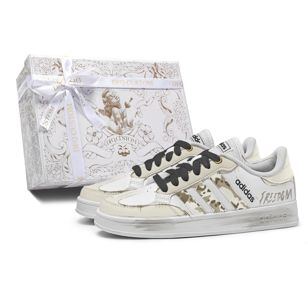 Adidas Neo Breaknet Camouflage Action, Box Abrasion Resistant Low top Skateboard Shoes Unisex Ecru