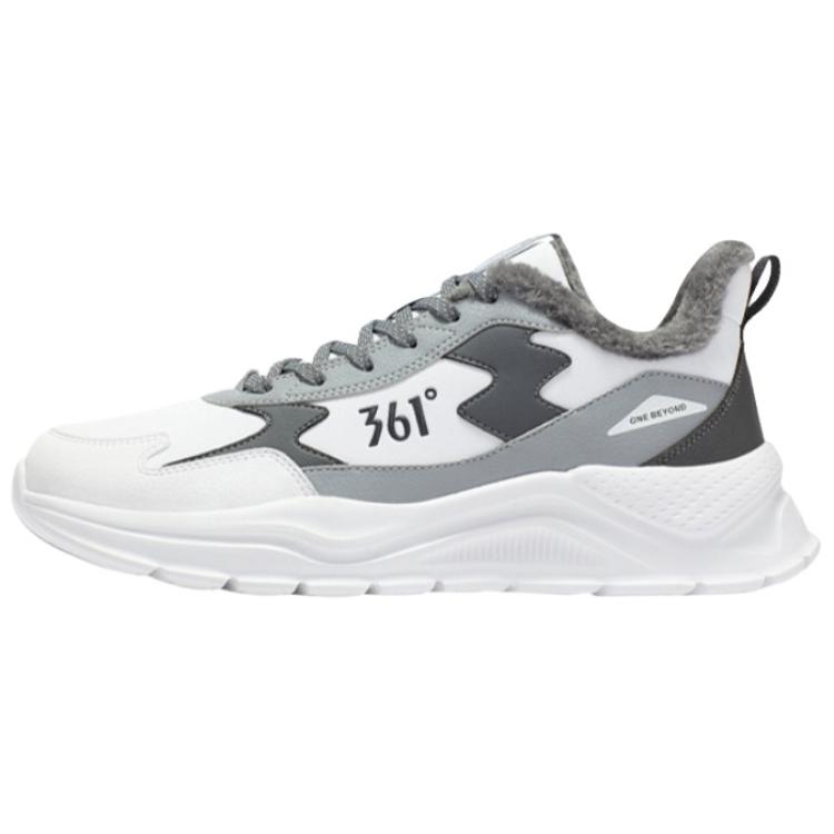 361° Durable Warm Low-Top Casual Shoes Men's Gray White