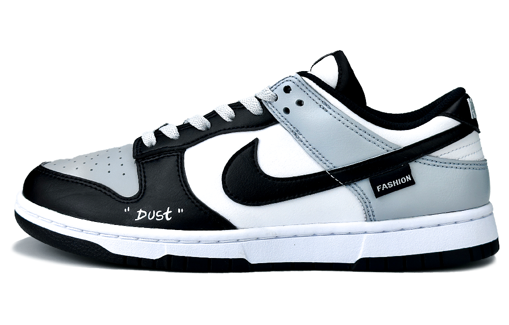 Nike Dunk Abrasion Resistant Low Top Skateboard Shoes Unisex Black White Gray