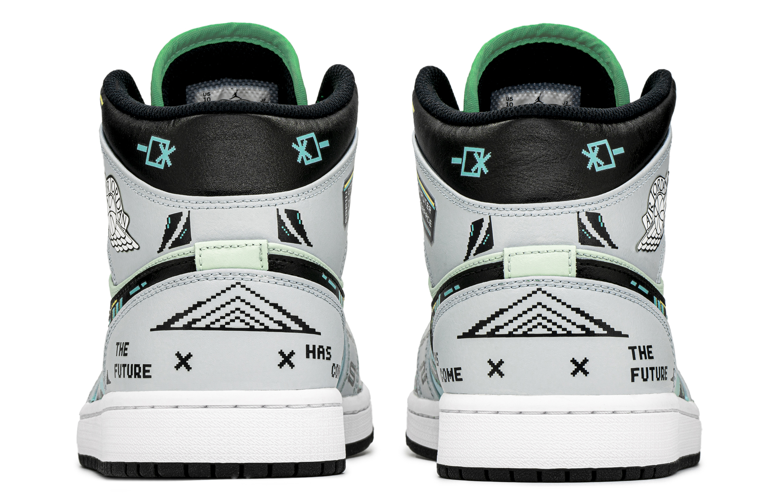 Jordan Air Jordan 1 Slip Resistant High top Vintage Basketball Shoes Men's Blue Green купить в интернет-магазине Yoocart с быстрой доставкой по России.