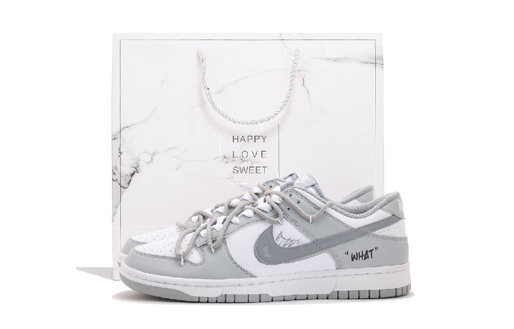 Nike Dunk Coverage Abrasion Resistant Low Top Skateboard Shoes Unisex Light Gray