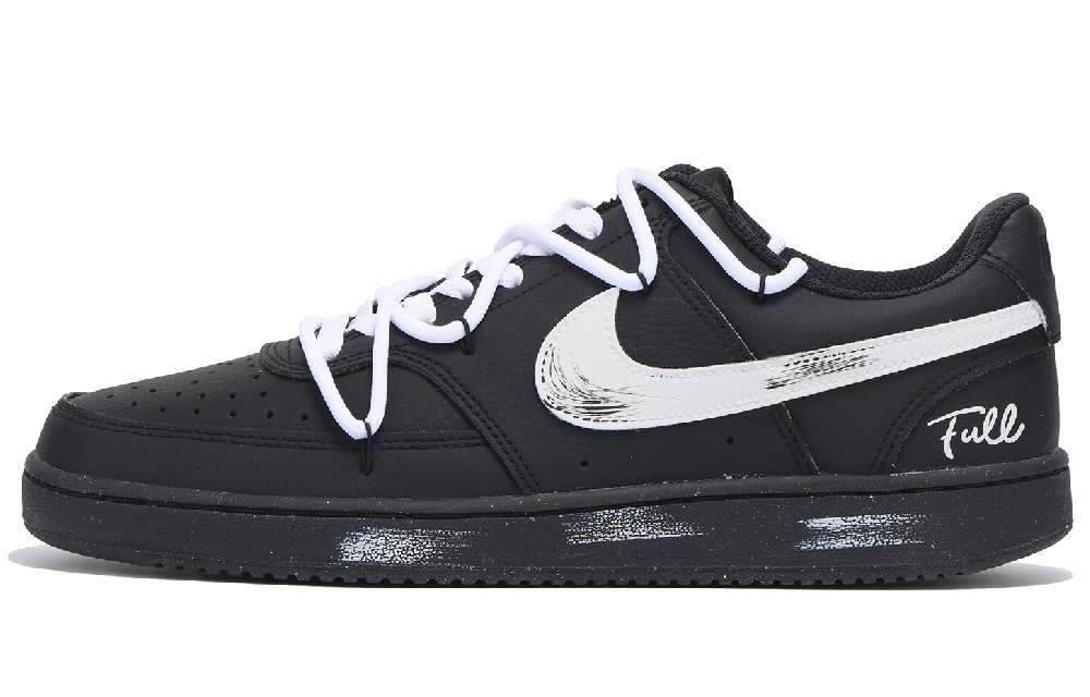 Nike Court Vision Low Anti-Slip Wear-Resistant Low-Top Skateboard Shoes Unisex Black Gray