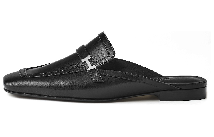 HERMES Groupie Abrasion Resistant Closed Toe Slippers Women's Black