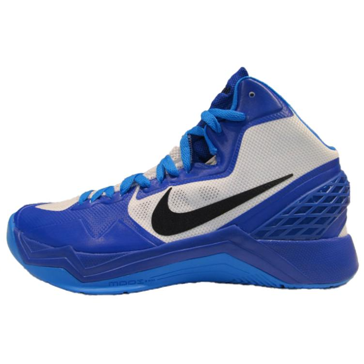 Nike Anti Slip Wear Resistant Mid Top Basketball Shoes Unisex Blue White
