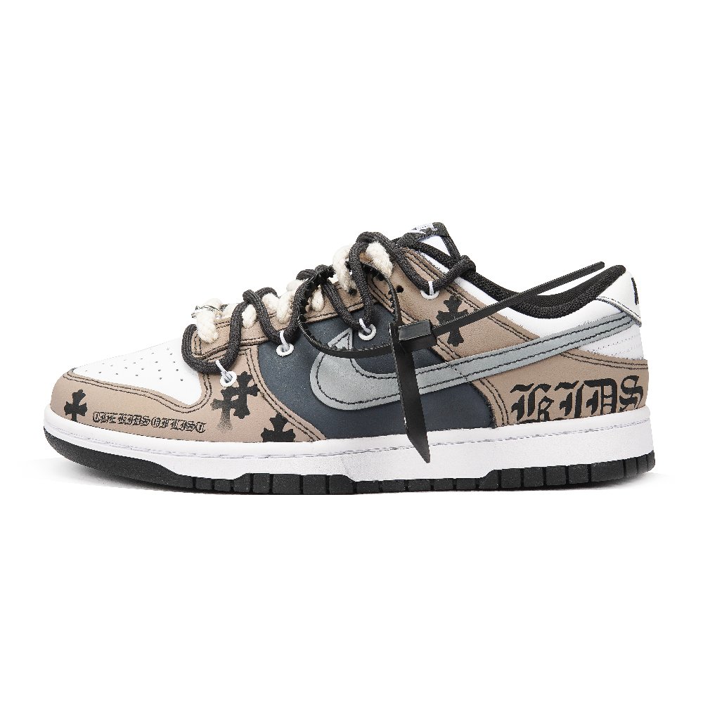 Nike Dunk Low Retro Low-Top Skateboard Shoes Women's White Brown
