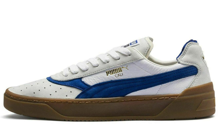 PUMA Cali Wear resistant And Lightweight Low Top Skateboard Shoes Men's White Blue