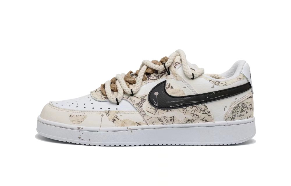 Nike Court Vision 1 Slip-Resistant Cushioning Low-Top Skateboard Shoes Men's White