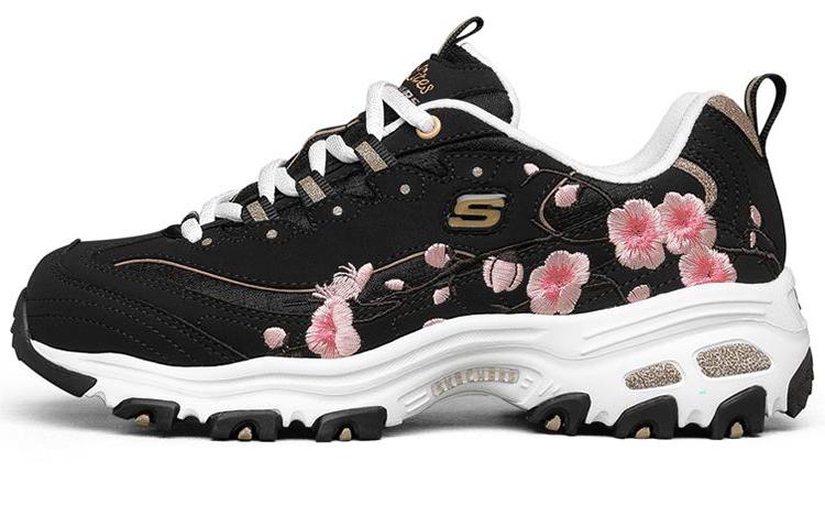 Skechers D'LITES 1.0 Cushioning Anti-Slip And Wear-Resistant Low-Top Casual Shoes Women's Black