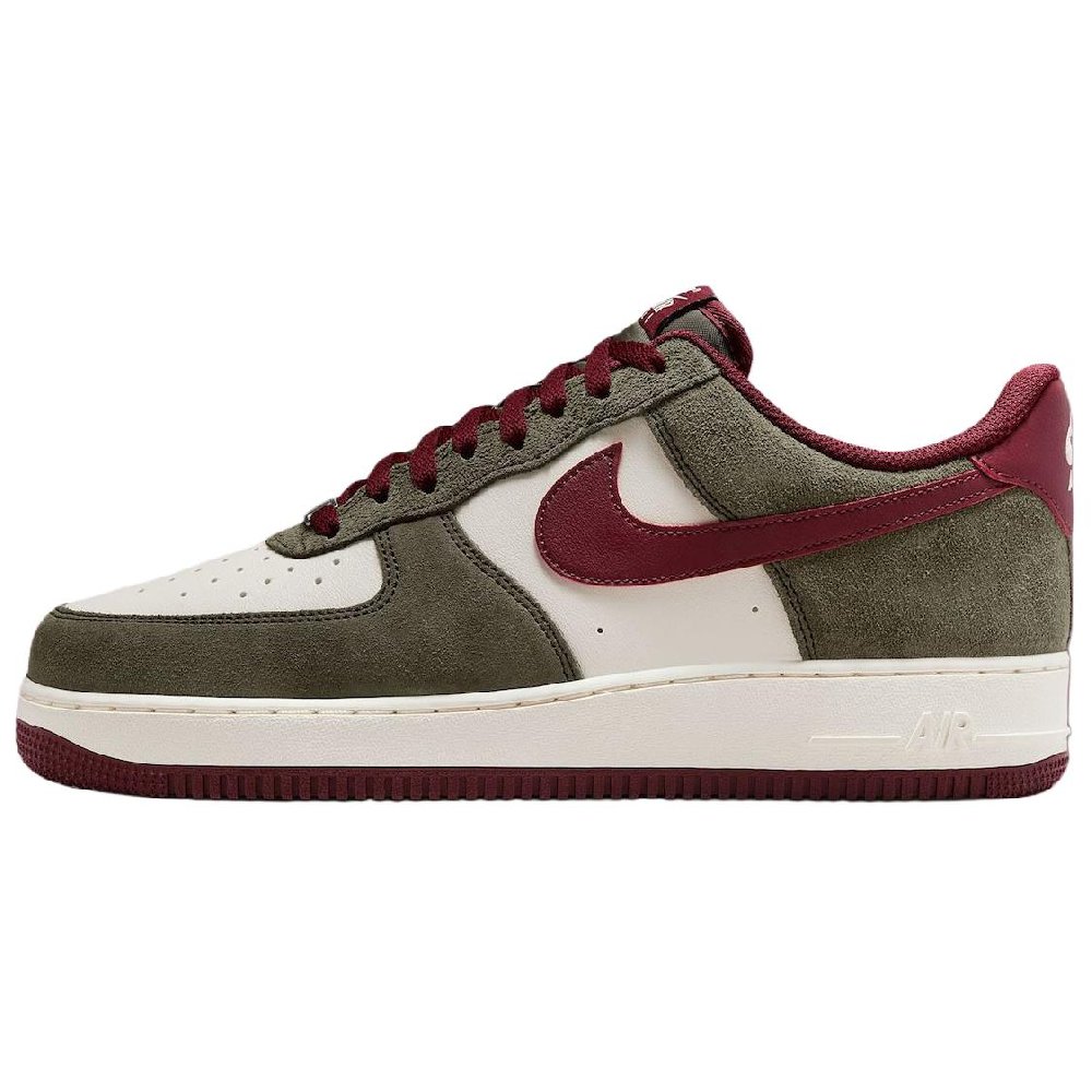 Nike Air Force 1 Low '07 LV8 Cargo Khaki Pale Ivory Dark Team Red
