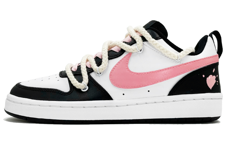 Nike Court Borough Low-Top Skateboard Shoes GS Black Pink