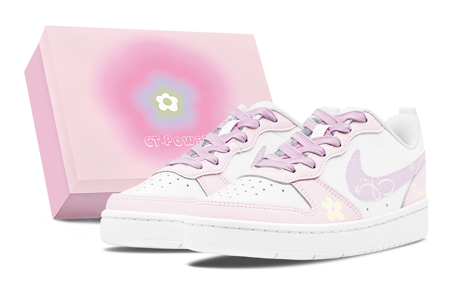 Nike Court Borough 2 Abrasion Resistant Low top Skateboard Shoes Women's Pink Purple