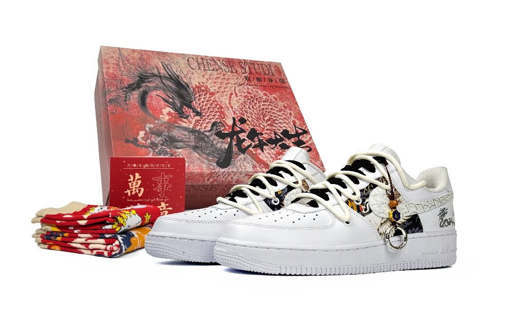 Nike Air Force 1 Low-Top Skateboard Shoes Men's White Black