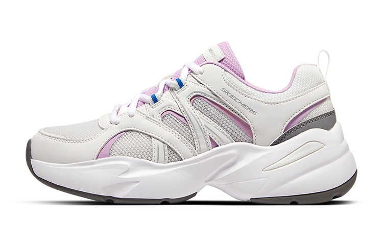 Skechers D'LITES 1.0 Anti Slip Wear Resistant Low Top Chunky Sneakers Women's White Pink