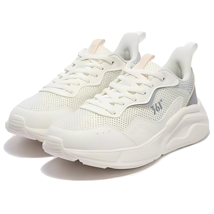 361° Shock Absorbers With Slip Resistant And Abrasion Resistant Properties Low Top Casual Shoes Women's Gray White