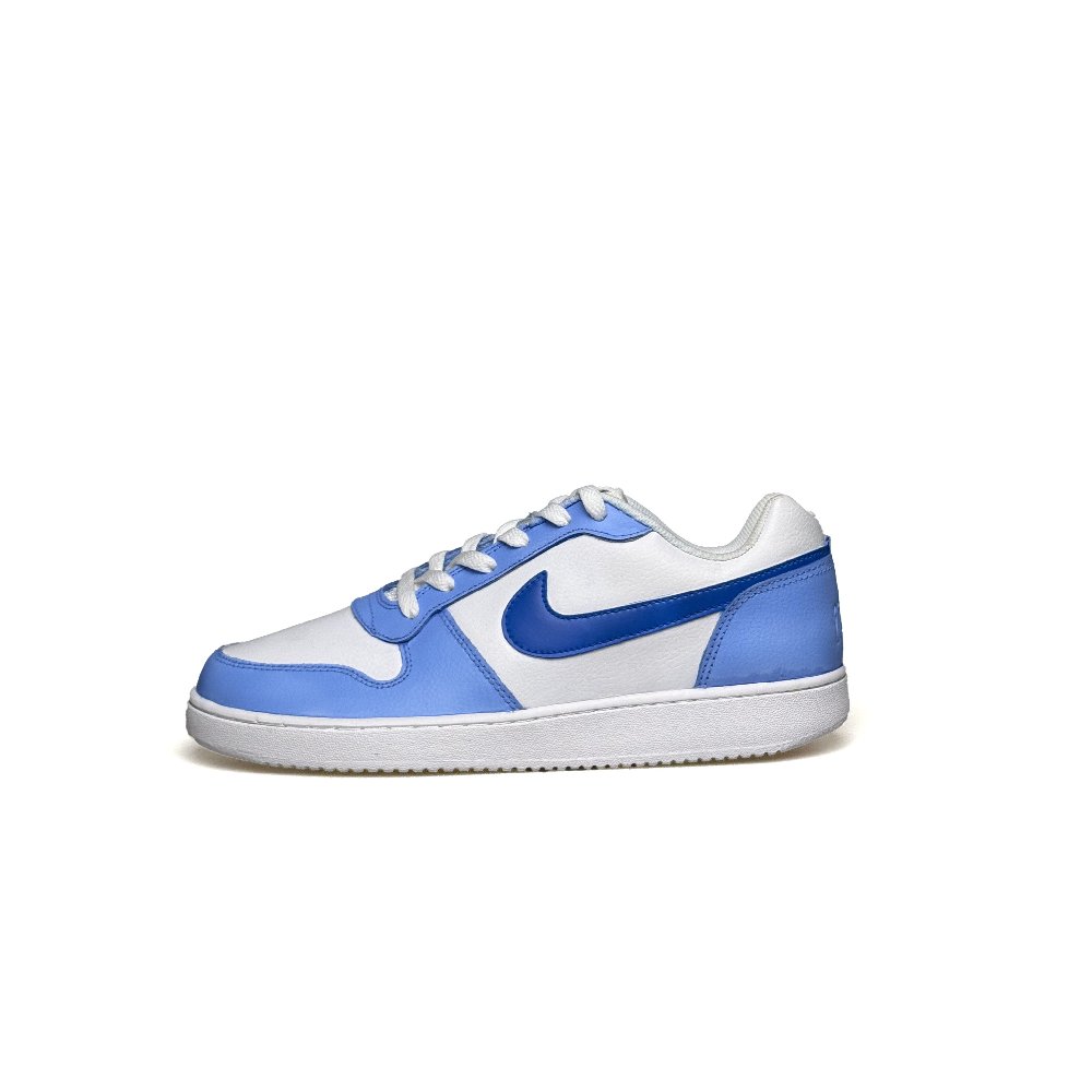 Nike EBERNON Slip Resistant Low Top Skateboard Shoes Men's White Blue
