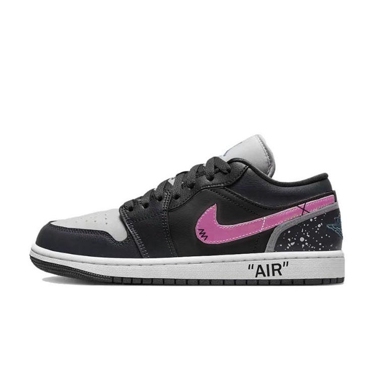 Jordan Air Jordan 1 Tokyo Raspberry Black Pink Wear-Resistant Low-Top Vintage Basketball Shoes Unisex Black White