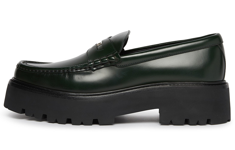 CELINE Chunky Bull Penny Loafers Bottle Green