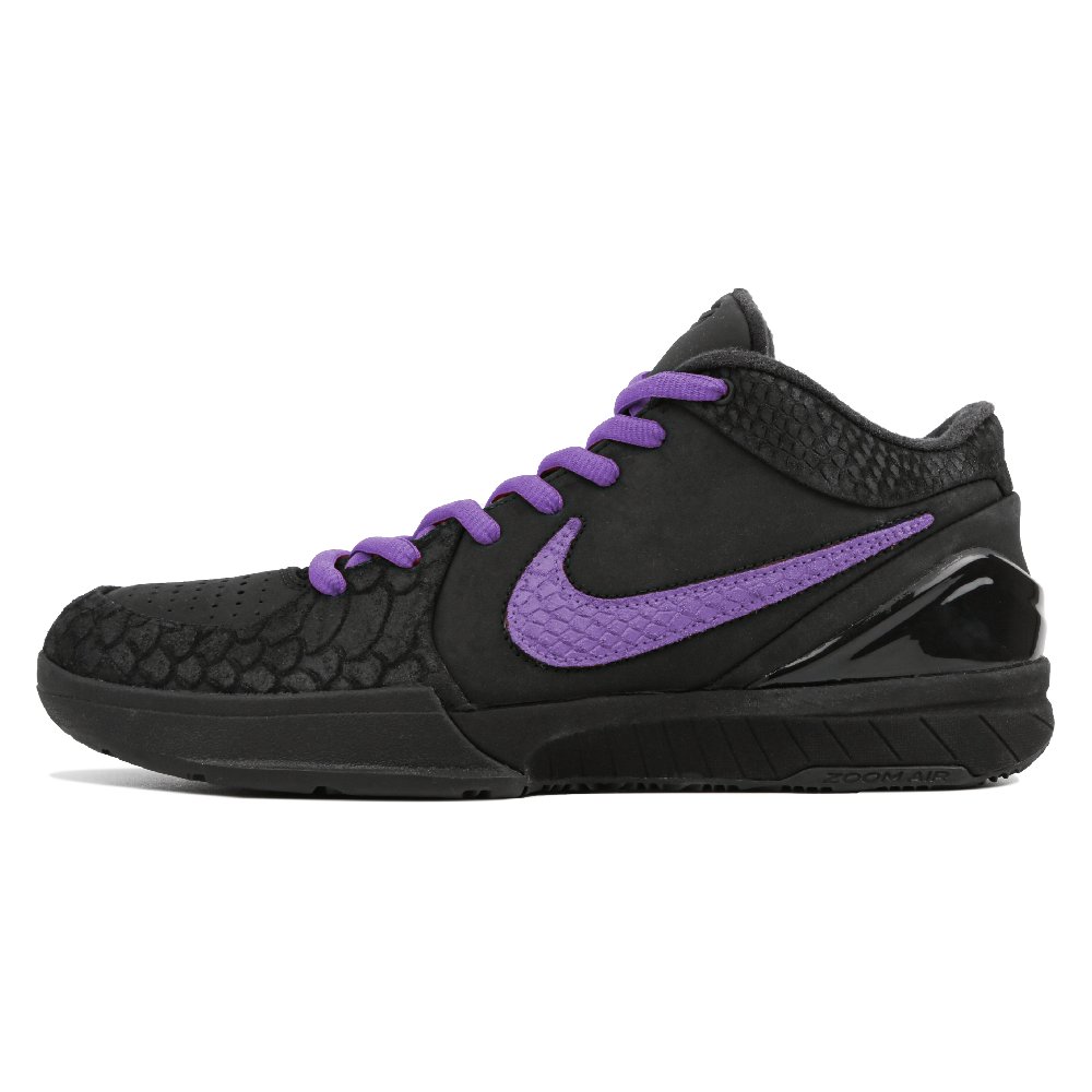 Nike Zoom Kobe 4 Cushioning Anti-Slip Wear-Resistant Breathability Low-Top Basketball Shoes Unisex Black Purple