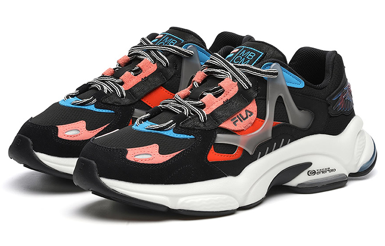 Marcelo Burlon X FILA FUSION RJV Chunky Sneakers Women's Low-Top Black/Pink