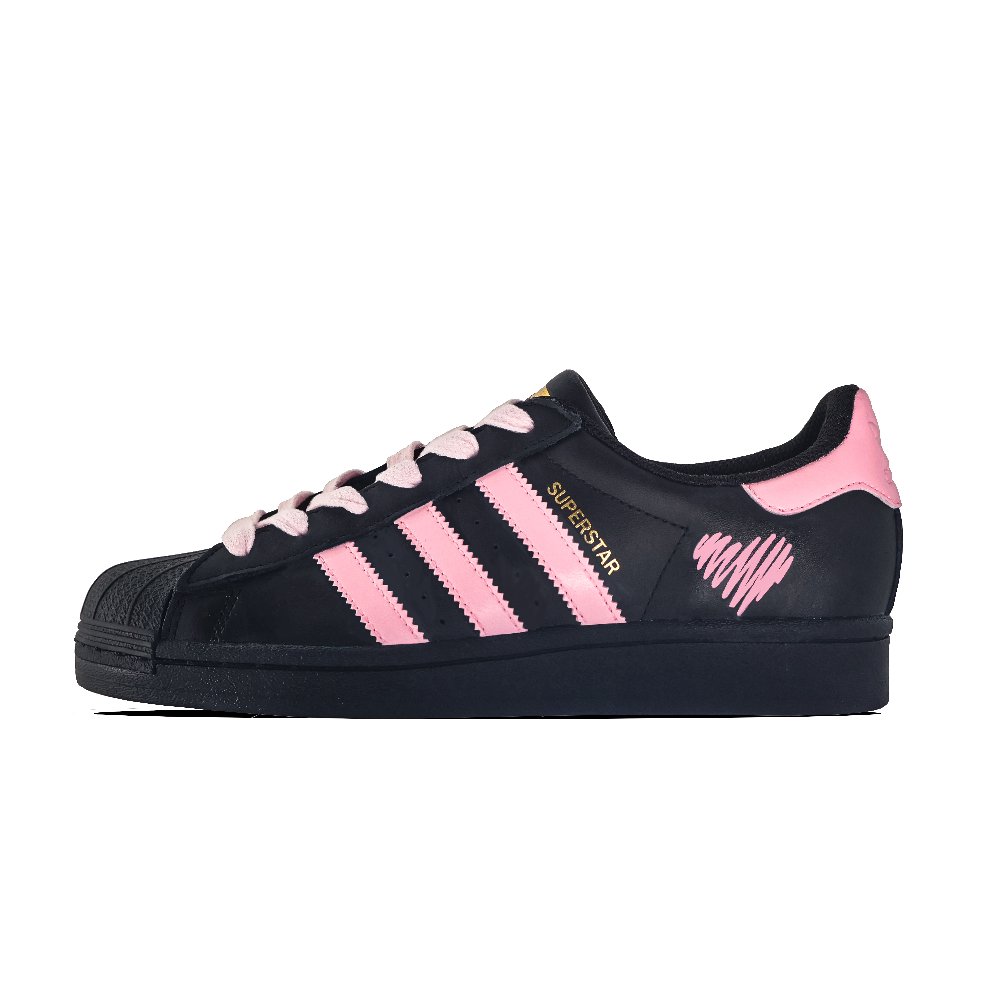 Adidas Originals SUPERSTAR Abrasion Resistant, Lightweight, And Breathable Low Top Skateboard Shoes Unisex Black Pink
