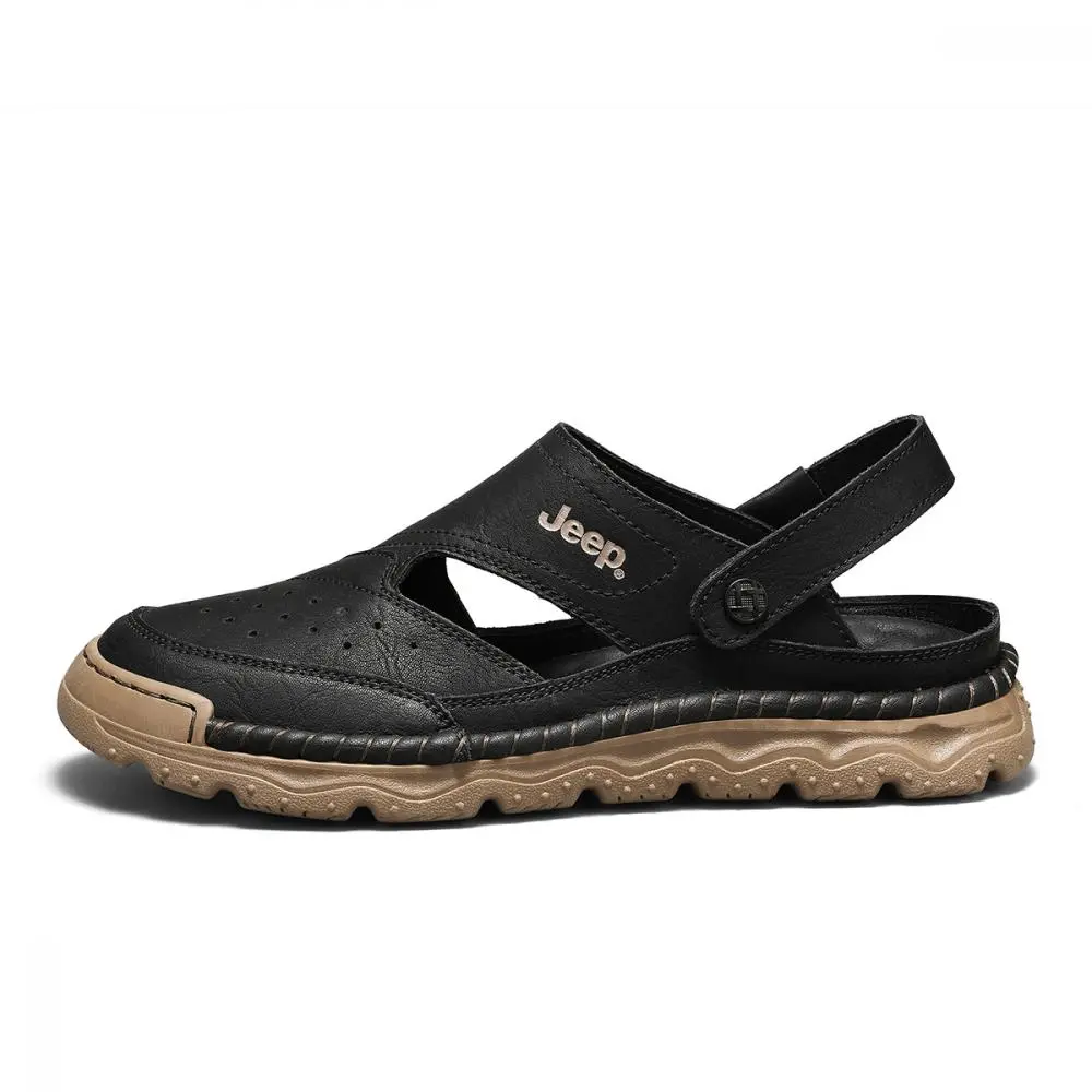 Jeep Rubber Sole Odor-Resistant Slip-Resistant Wrap-toe Slippers Men's