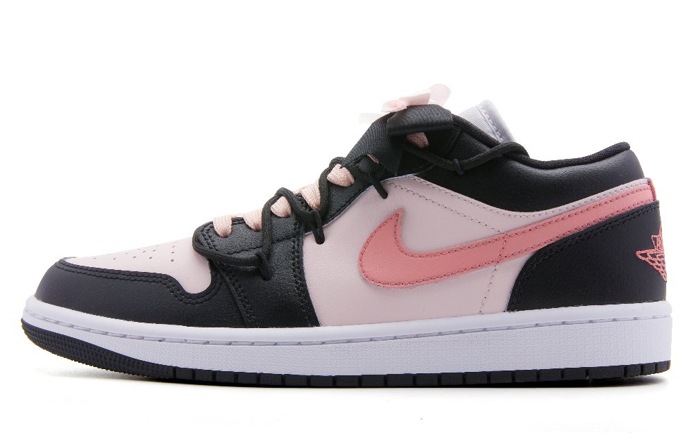 Jordan Air Jordan 1 Anti Slip Wear Resistant Low Top Vintage Basketball Shoes Women's Black Pink