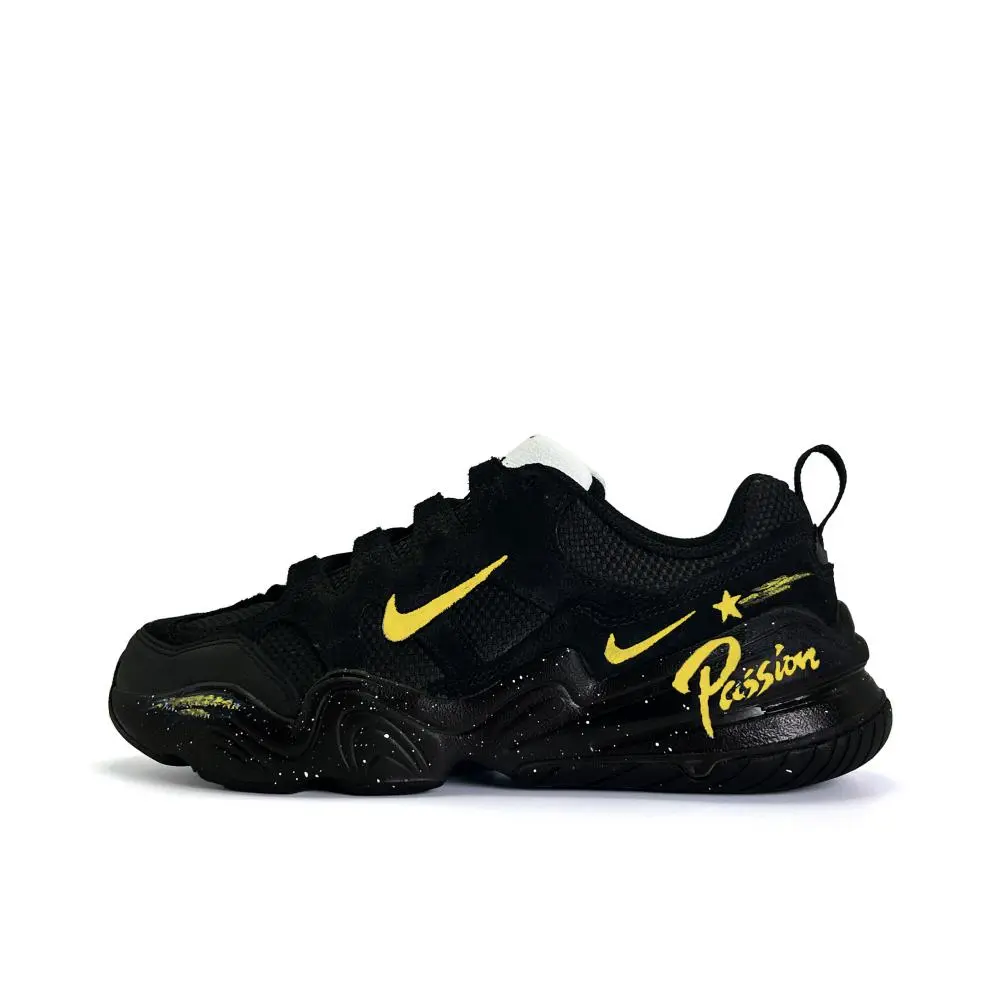 Nike Tech Hera Cushioning, Breathable, Supportive Low top Casual Shoes Unisex Black Yellow