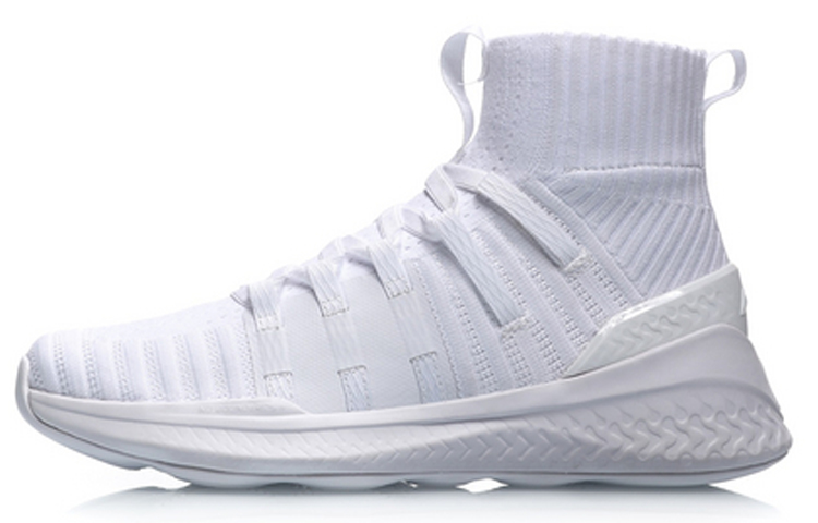 LiNing Wujie Anti Slip Wear Resistant High Top Sports Casual Shoes Women's White
