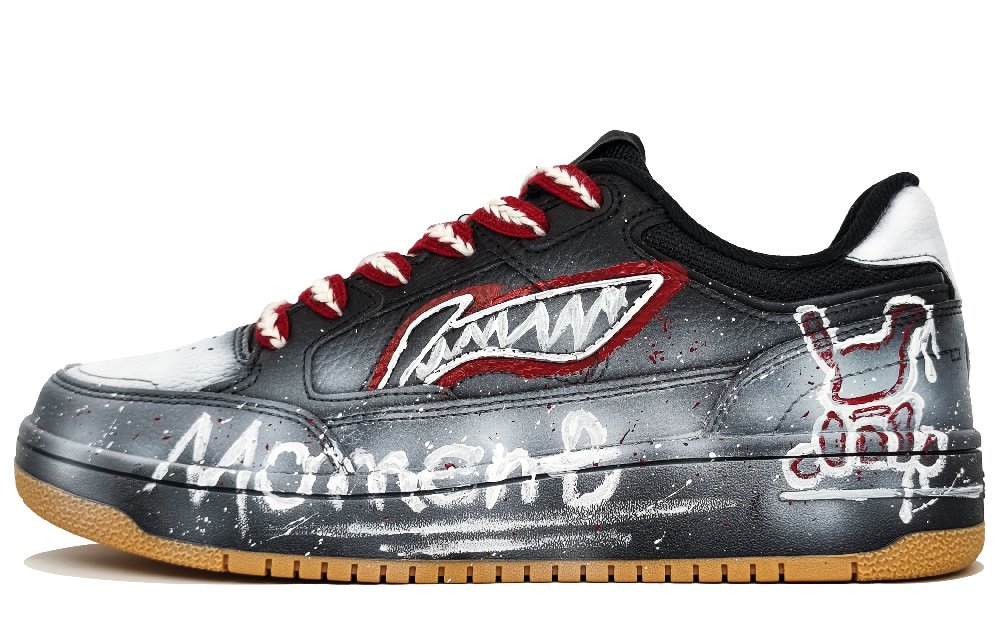 LiNing Tianji Anti Slip Wear Resistant Low Top Skateboard Shoes Men's Snow Red