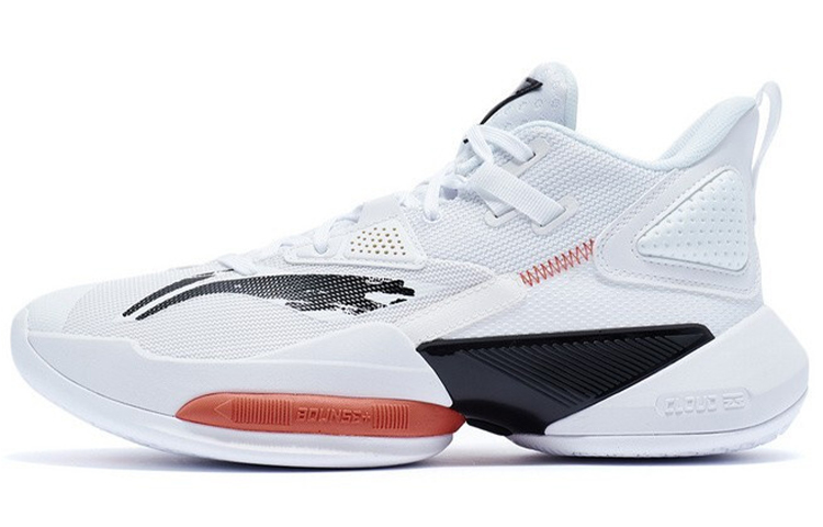 LiNing Power 8 Cushioning Anti-Slip And Wear-Resistant Mid-Top Performance Basketball Shoes White Black