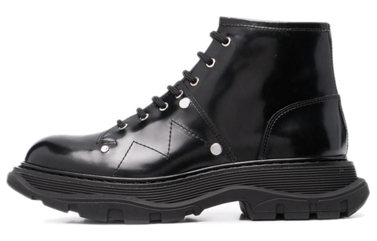 Alexander McQueen Leather Ankle Boot Black Women's