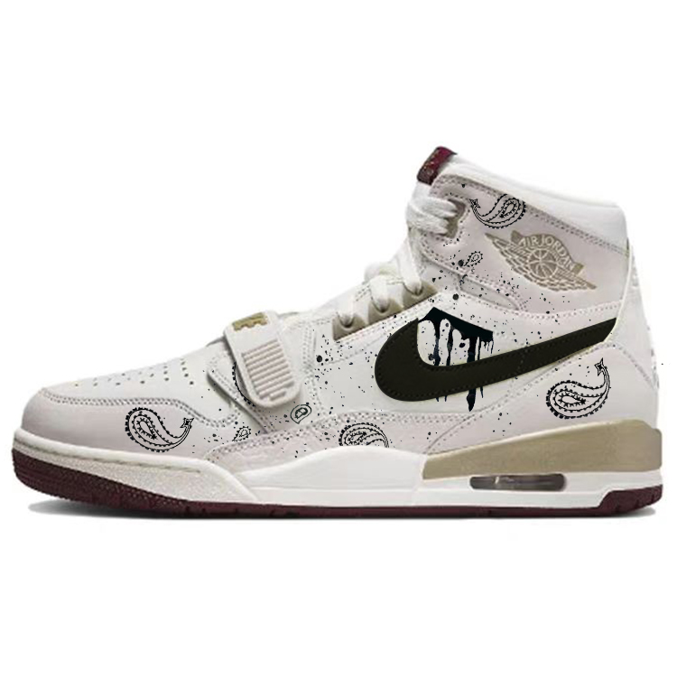 JORDAN Legacy 312 Vintage Basketball Shoes Men High Top Gray/White