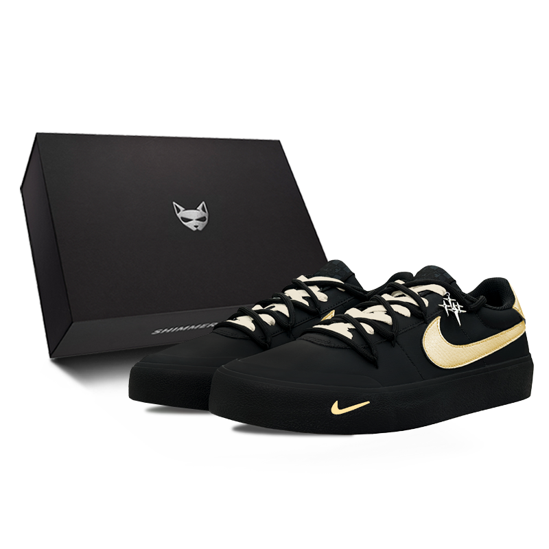 Nike Court Shot Skateboard Shoes Men's Low top Black/Gold