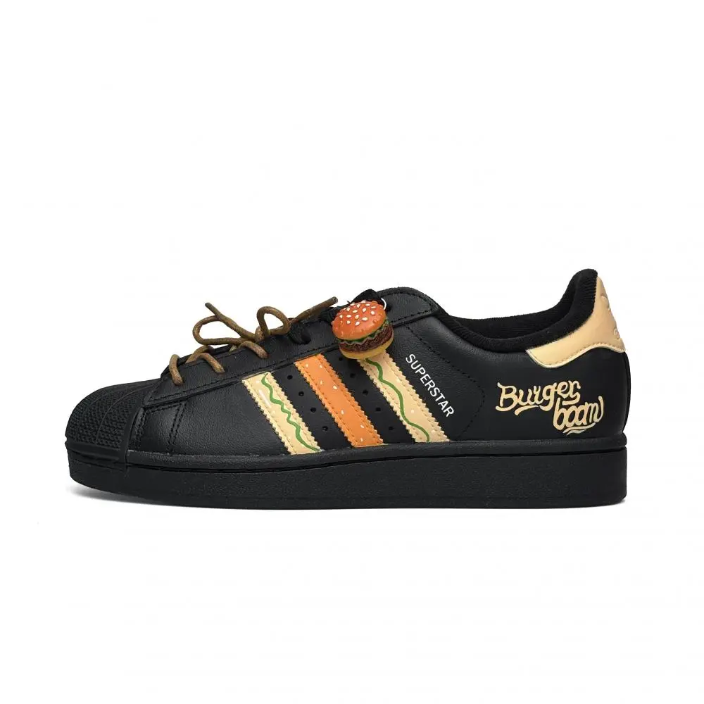 Adidas Originals Superstar 2 Vassell Abrasion Resistant Low top Skateboard Shoes Unisex Black Yellow