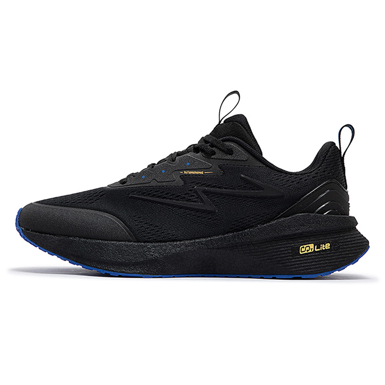 361° Popping Foam Anti Slip Wear Resistant Low Top Casual Running Shoes Men's Obsidian Black Blue