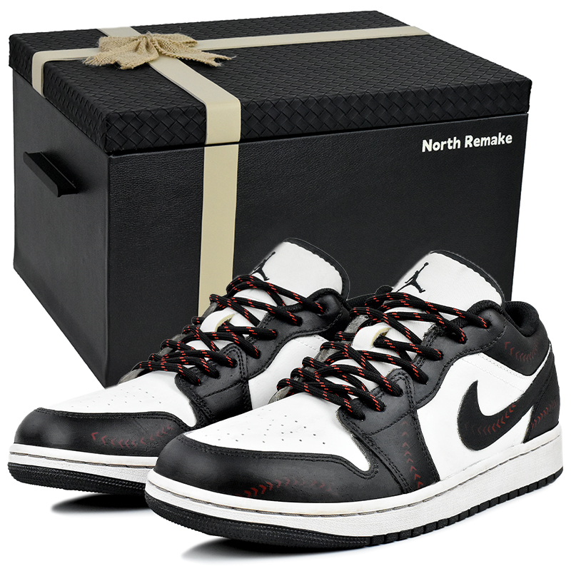 Jordan Air Jordan 1 Wear resistant And Lightweight Low top Vintage Basketball Shoes Men's Black White