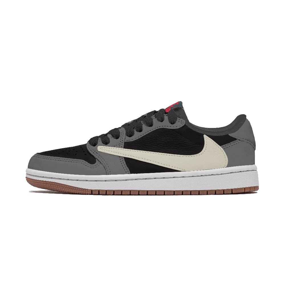Travis Scott X JORDAN Air Jordan 1 Vintage Basketball Shoes Unisex Low top Gray