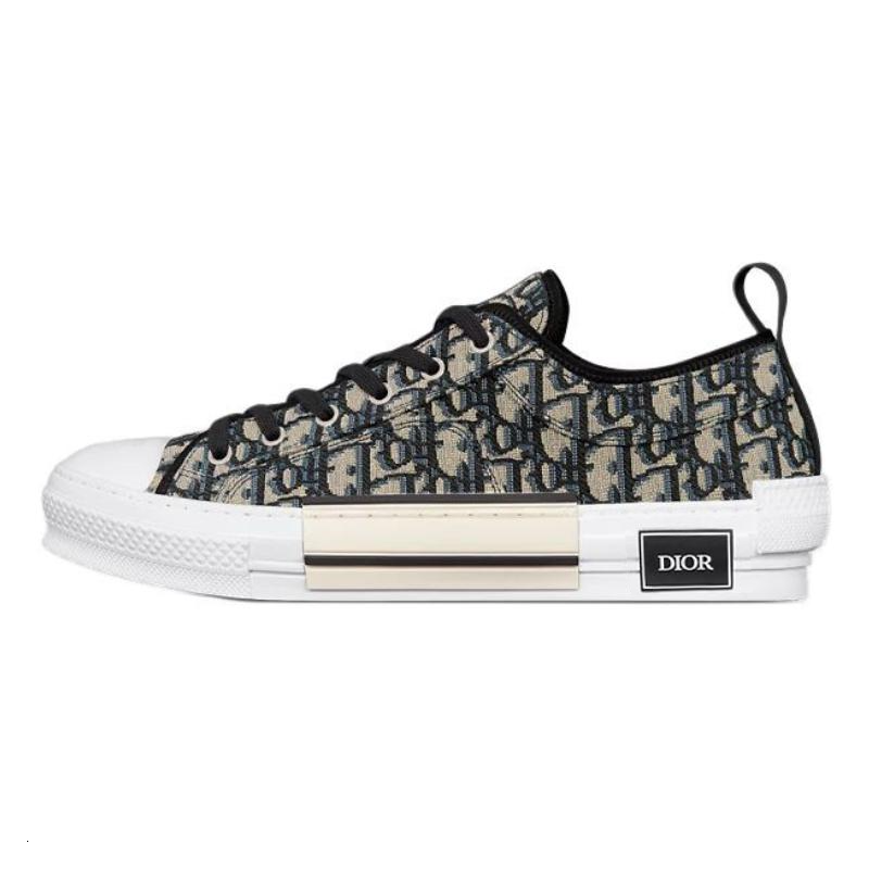 DIOR B23 Low Top Skateboard Shoes Unisex Beige Black