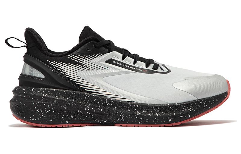 361° Rain Screen Cushioning Lightweight Low Top Training Sprint Long Distance Running Shoes Men's White Black