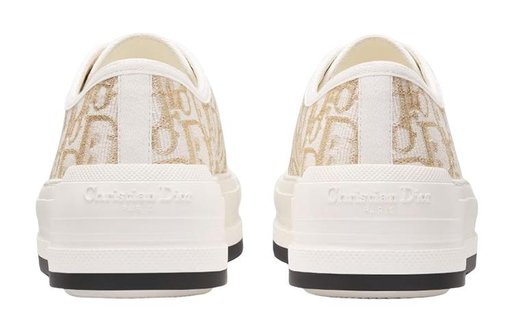 DIOR Walk'n'Dior Platform Shoes Low Top Stylish Skateboarding Shoes Women's White Gold купить в интернет-магазине Yoocart с быстрой доставкой по России.
