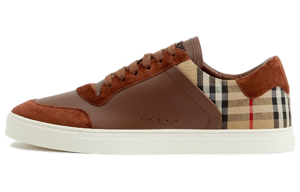 Burberry Low-Top Skateboard Shoes Men's Brown Red