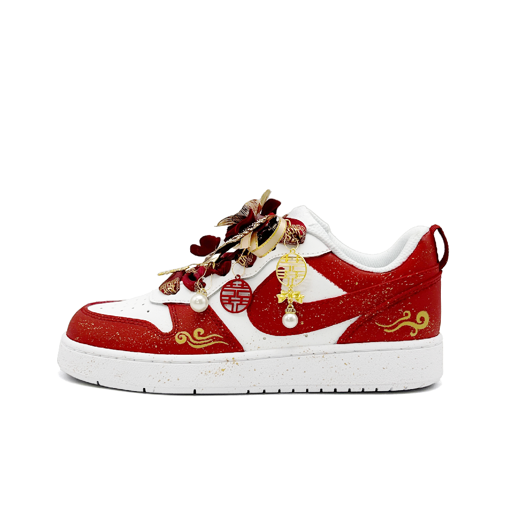 Nike Court Borough 2 Skateboard Shoes Unisex Low Top Red