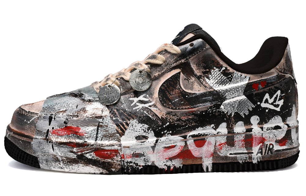 Nike Air Force 1 '07 Slip-Resistant Low-Top Skateboard Shoes Unisex Black White Red