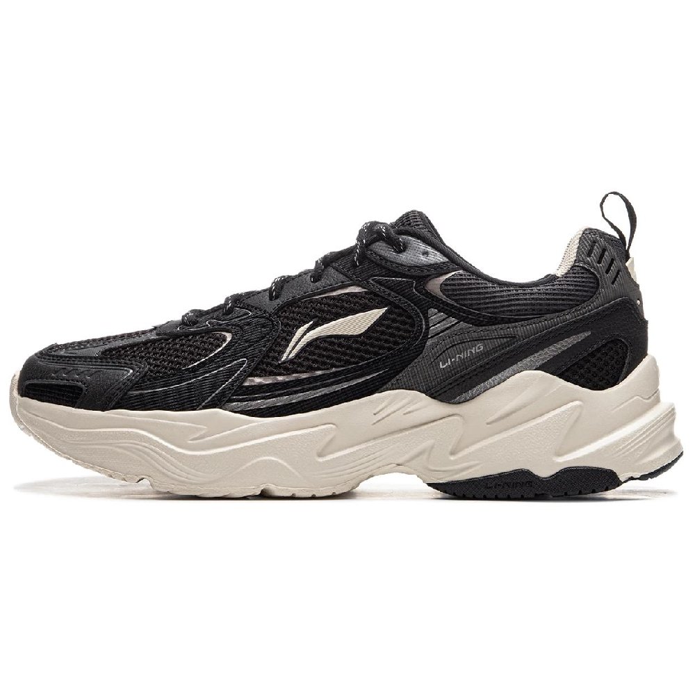 LiNing Meteor 2K Cushioning, Slip Resistant, Abrasion Resistant Support Low Top Chunky Sneakers Men's Black