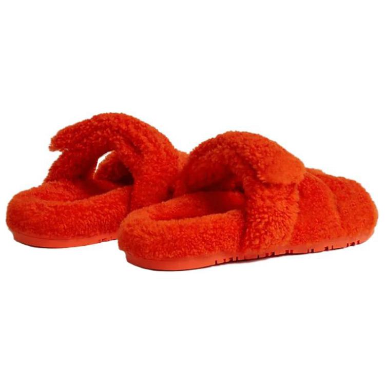 HERMES Chypre Abrasion Resistant Slide Slippers Women's Orange